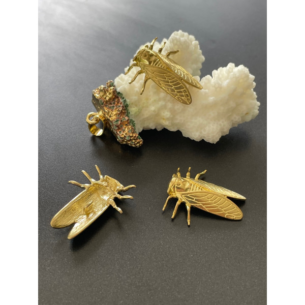 Pendentifs Cigale 25 mm – Laiton Doré – Esprit Provençal