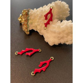 Pendentif / Connecteur Forme Corail – Laiton Doré à l’or fin 18K