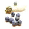 Perles rondes 8 mm – Pierre bleue – Effet givre