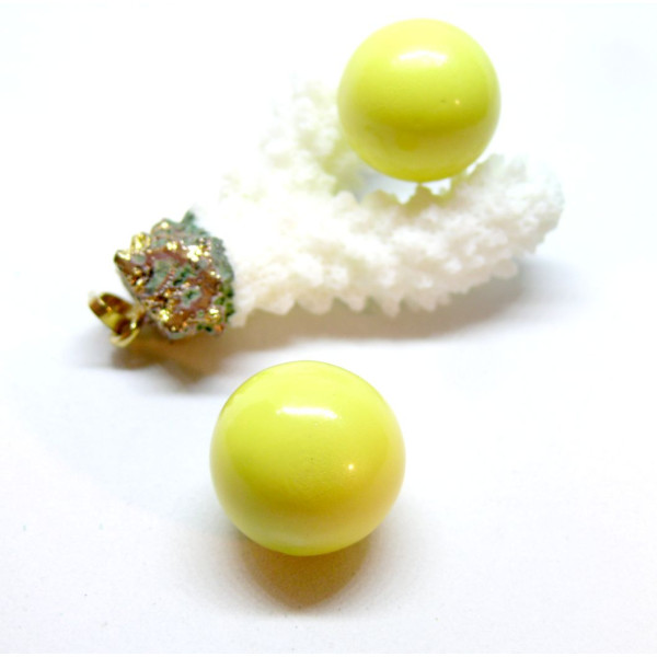 Perle Sonore 18 mm Jaune – Métal – Spécial Bola de grossesse