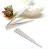 Pendentifs Triangle Strié 36.5 mm – Laiton Argenté – Style Graphique