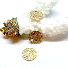 Pendentifs charms médaille Stardust 8 mm – Acier inoxydable 304 doré IONIQUE
