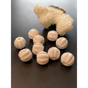 Perles forme Potiron 13 mm – Céramique – Coloris Blanc