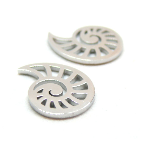 Pendentifs Connecteurs Coquillage 14mm – Acier Inoxydable Argenté