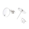 Boucles d'oreille, clou,  puce avec Trou 12mm, Acier Inoxydable coloris Argent Platine vendu avec embouts