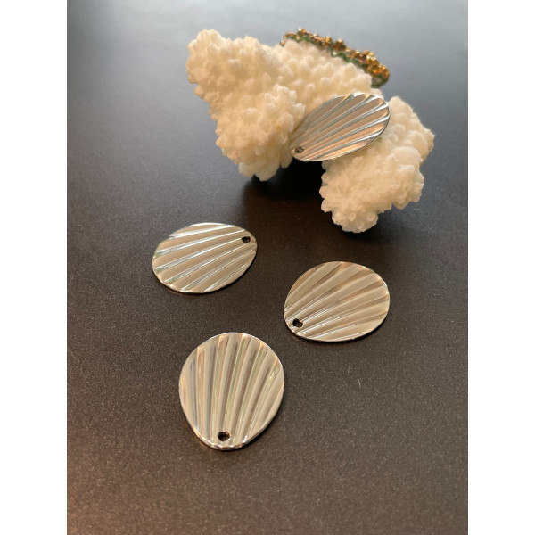 Pendentifs Éventail, Coquille Saint-Jacques 21 mm – Acier Inoxydable 304 Argenté