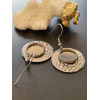 H11WH002720D – Lot de 2 Supports de Boucles d’oreilles Cercle martelé 12 mm – Acier Inoxydable 304 Argenté