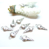 S115084 – Lot de 10 ou 20 Pendentifs Breloques Cornet de Glace Gourmandise 19mm – Métal Argent Antique