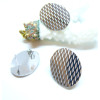 Boucles d’oreilles Puce Ovales Travaillées 20 par 16mm – Acier Inoxydable 304 – Finition Argenté