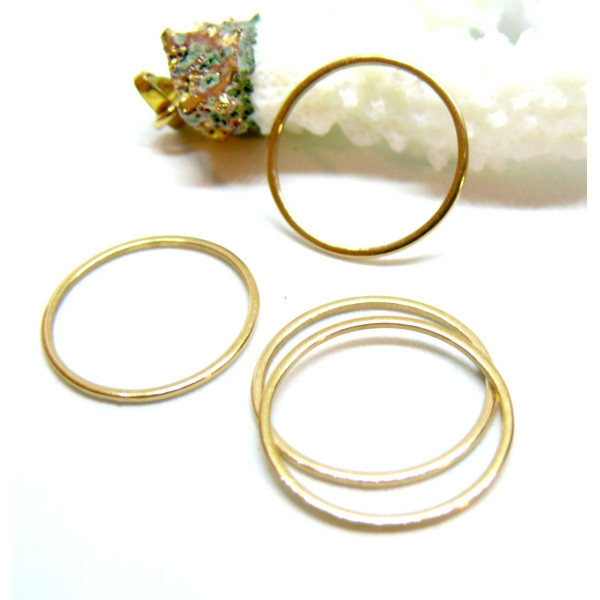 Pendentifs Anneaux Ronds 20 mm – Acier Inoxydable Doré