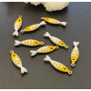 Pendentifs Poisson 18x5mm – Résine émaillée & Acier Inoxydable 304 Doré PVD