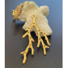 Pendentif Branche de Corail 59mm – Résine Émaillée & Acier Inoxydable 304 Doré Placage IONIQUE
