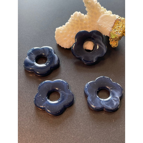 Pendentifs Fleur 26mm – Résine Acrylique Effet Marbré