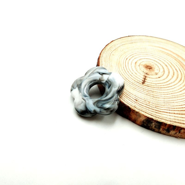 Pendentifs Résine, Acrylique forme FLEUR 26mm marbré