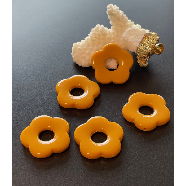 Pendentifs Résine Forme Fleur 25 mm – Acrylique