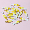 Pendentifs Poisson 18x5mm – Résine émaillée & Acier Inoxydable 304 Doré