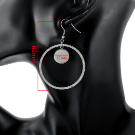 supports de boucles d’oreilles 12 mm avec crochet et cercle – Acier Inoxydable 304 finition Argentée