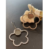 Supports de Boucles d'oreille 12 mm , avec Crochet et Fleur, Acier Inoxydable 304, finition ARGENT