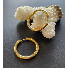 Créoles Rondes 24mm x 3mm – Acier Inoxydable 304 Doré