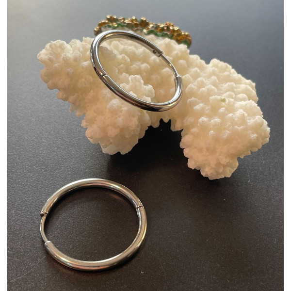 Créoles rondes 25 par  2.5mm – Acier Inoxydable 304 finition Argentée