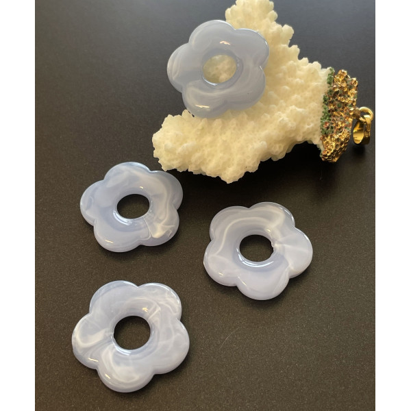 Pendentifs Résine Forme Fleur 26 mm – Effet Marbré