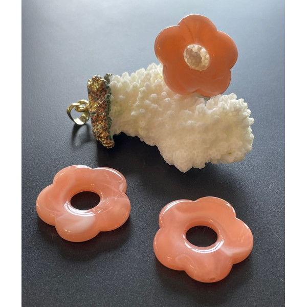 Pendentifs Résine Forme Fleur 26 mm – Effet Marbré