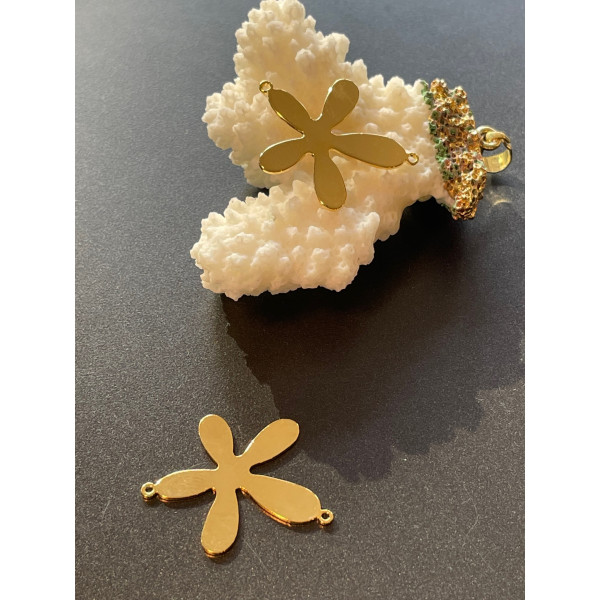 Pendentifs, connecteur Flower Power, Cuivre couleur Doré