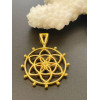 Pendentifs, breloque, medaillon MANDALA, métal  couleur DORE