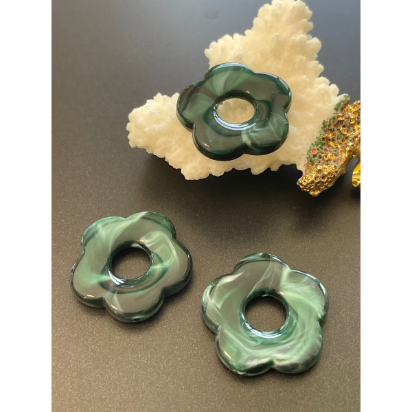 Pendentifs Résine Forme Fleur 26 mm – Effet Marbré
