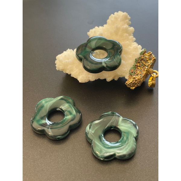 Pendentifs Résine Forme Fleur 26 mm – Effet Marbré