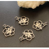 Pendentifs – Fleur d’hibiscus 15 mm – Acier inoxydable 304, finition argentée