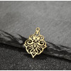 Pendentif Arabesque 17 mm – Acier inoxydable 304, finition Dorée