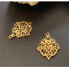 Pendentif Arabesque 17 mm – Acier inoxydable 304, finition Dorée