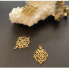 Pendentif Arabesque 17 mm – Acier inoxydable 304, finition Dorée