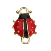Connecteurs – Coccinelle 19 mm – Résine émaillée, laiton doré à l’or fin