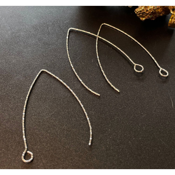 Boucles d'oreille Dormeuse Crochet à décorer 27mm striées – Acier Inoxydable 316  Argenté