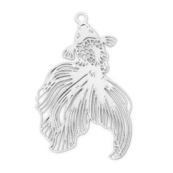 Estampes filigrane, Poissons de Combat 26 mm, Acier Inoxydable coloris Argent Platine