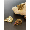 Boucles d’oreille Puce Art Déco Triangle 25mm avec trou d'attache – Laiton Doré à l’or fin 18K