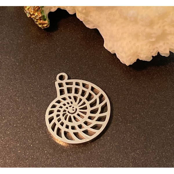 Pendentifs Coquillage 20mm – Acier Inoxydable 304 Argenté