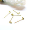 Boucles d'oreille Puces Bille 3mm avec attache – Acier Inoxydable 316 Chirurgical Doré