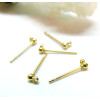 Boucles d'oreille Puces Bille 3mm avec attache – Acier Inoxydable 316 Chirurgical Doré