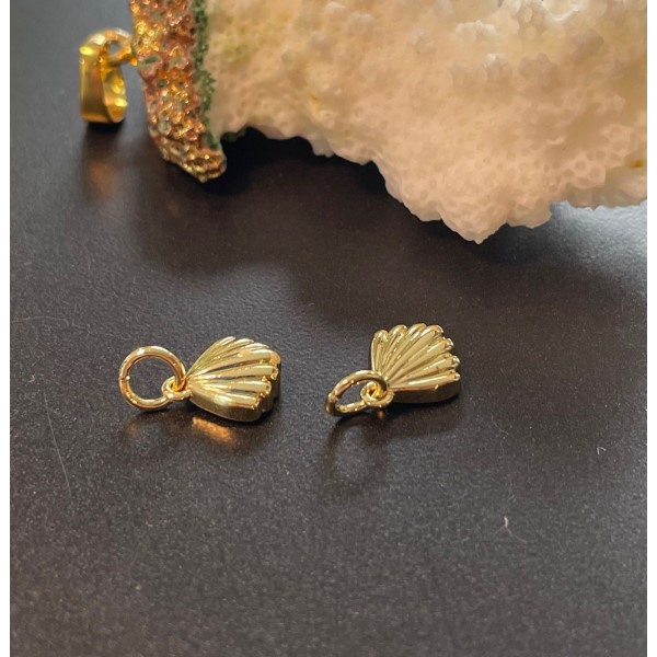 Pendentifs  Coquille Saint Jacques 9 mm – Laiton Doré