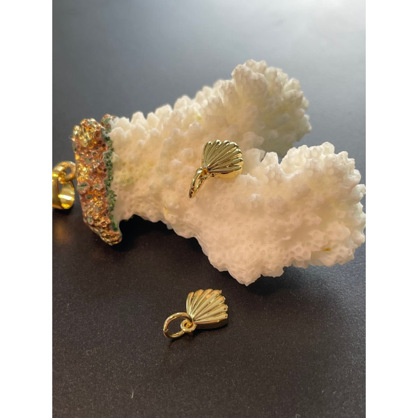 Pendentifs  Coquille Saint Jacques 9 mm – Laiton Doré