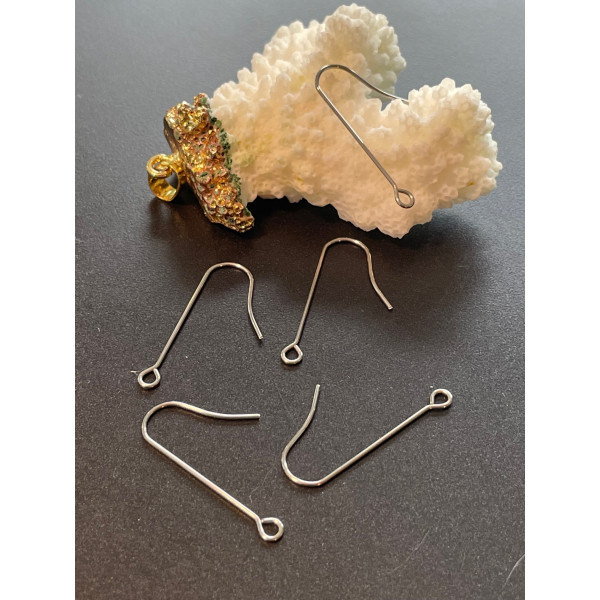 Crochets Boucles d'Oreille 40mm – Acier Inoxydable 316L Argenté