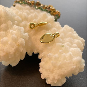 Pendentifs – Anneau transversale forme Feuille 10 mm – Laiton, doré à l’or fin 18K