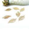 Estampes, pendentif Feuille filigrane 12.5mm, couleur Doré