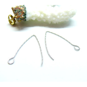 Boucles d'oreille Dormeuse Crochet à décorer 27mm striées – Acier Inoxydable 316  Argenté