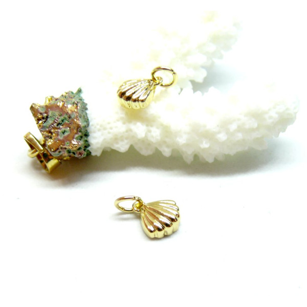 Pendentifs  Coquille Saint Jacques 9 mm – Laiton Doré