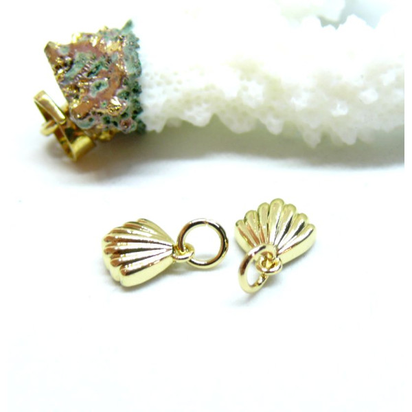 Pendentifs  Coquille Saint Jacques 9 mm – Laiton Doré
