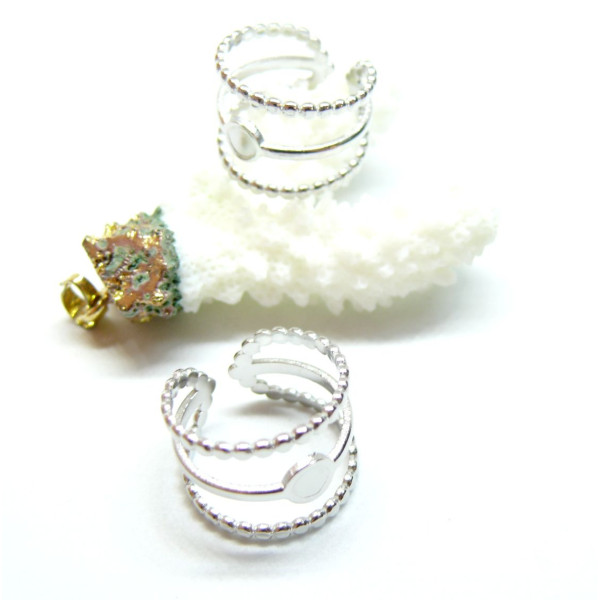 Support de Bague Triple torsade 4 mm – Acier Inoxydable 304 Argenté – Ajustable